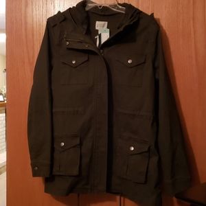 Dark Green Cargo Jacket- Size L